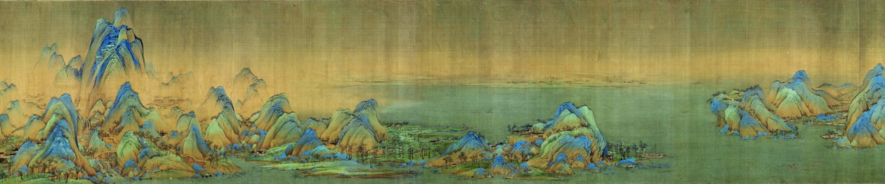 Mille Li de rivières et de montagnes, détail, c.1113 - Wang Ximeng
