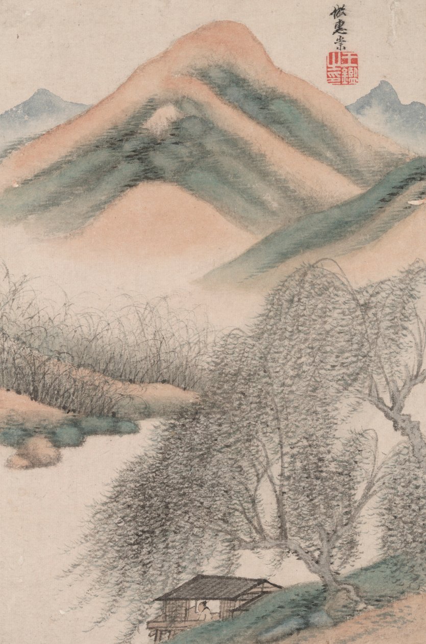 Paysages dans les styles des anciens maîtres; Paysage après Hui Chong (965) - Wang Jian