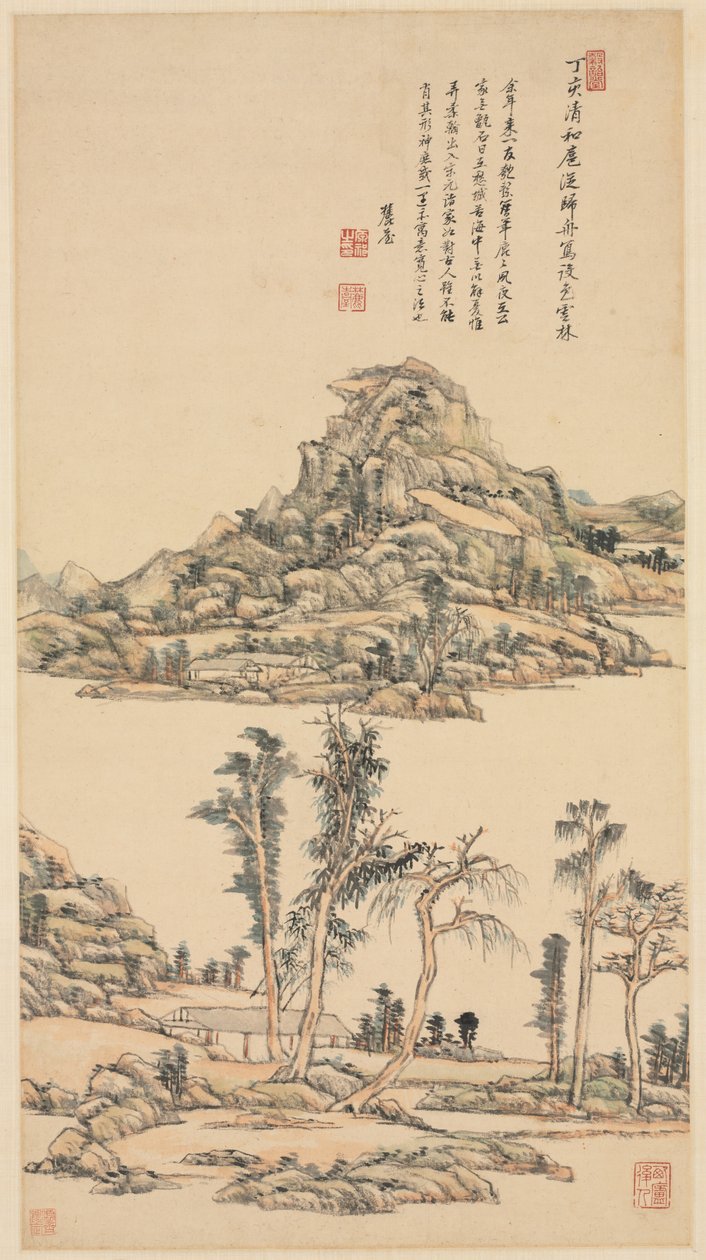 Paysage dans le style coloré de Ni Zan | Wang Yuanqi