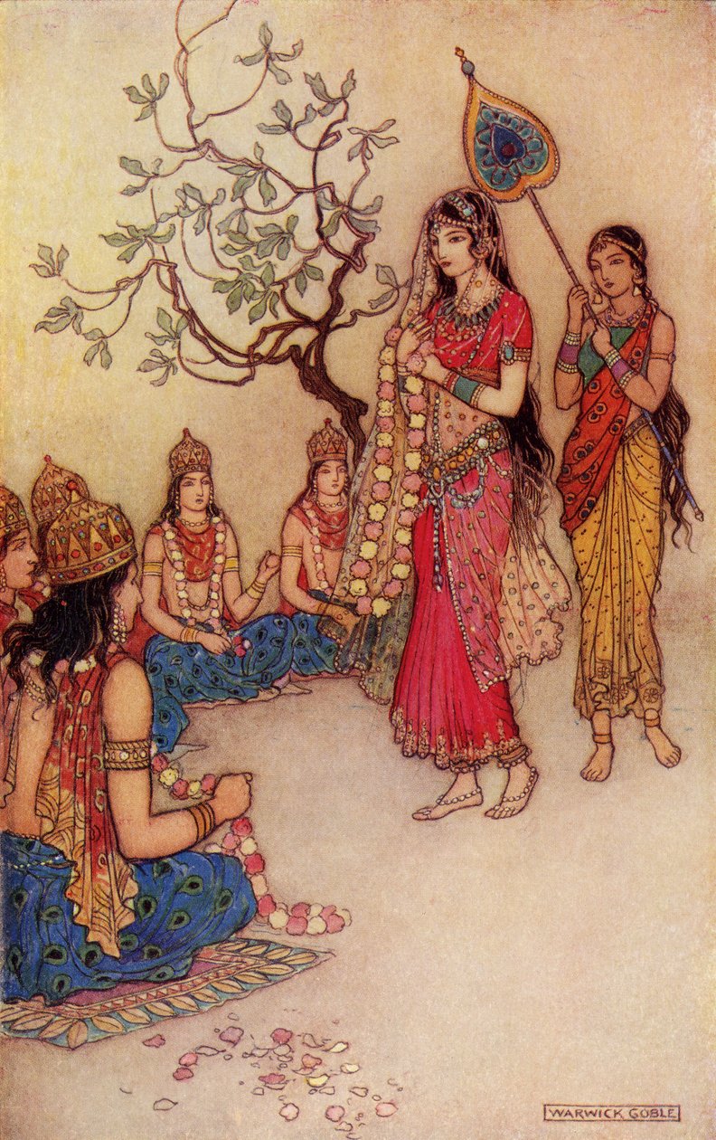 Damatanti choisissant un mari, illustration de 