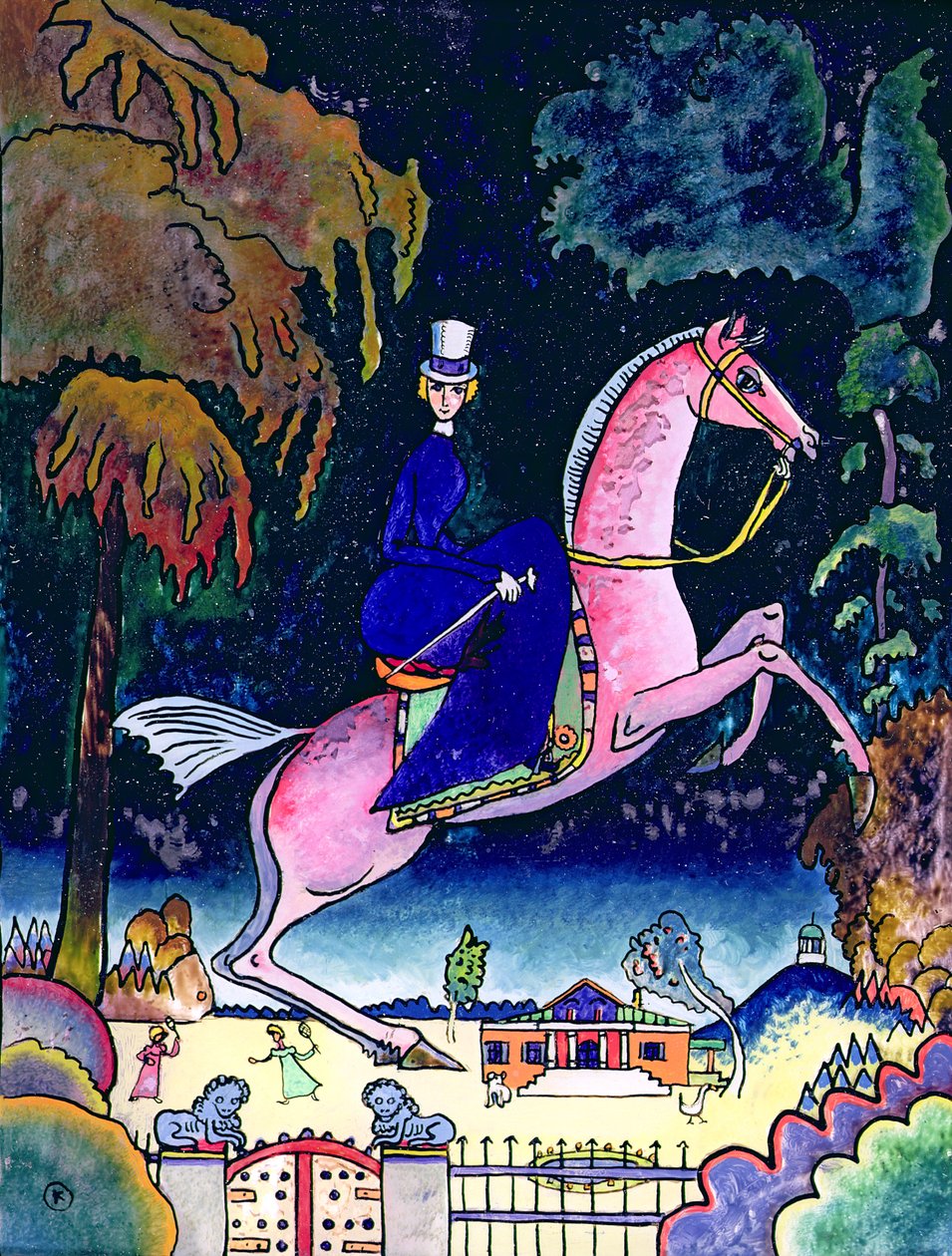 Amazones avec lions, 1918 - Wassily Kandinsky