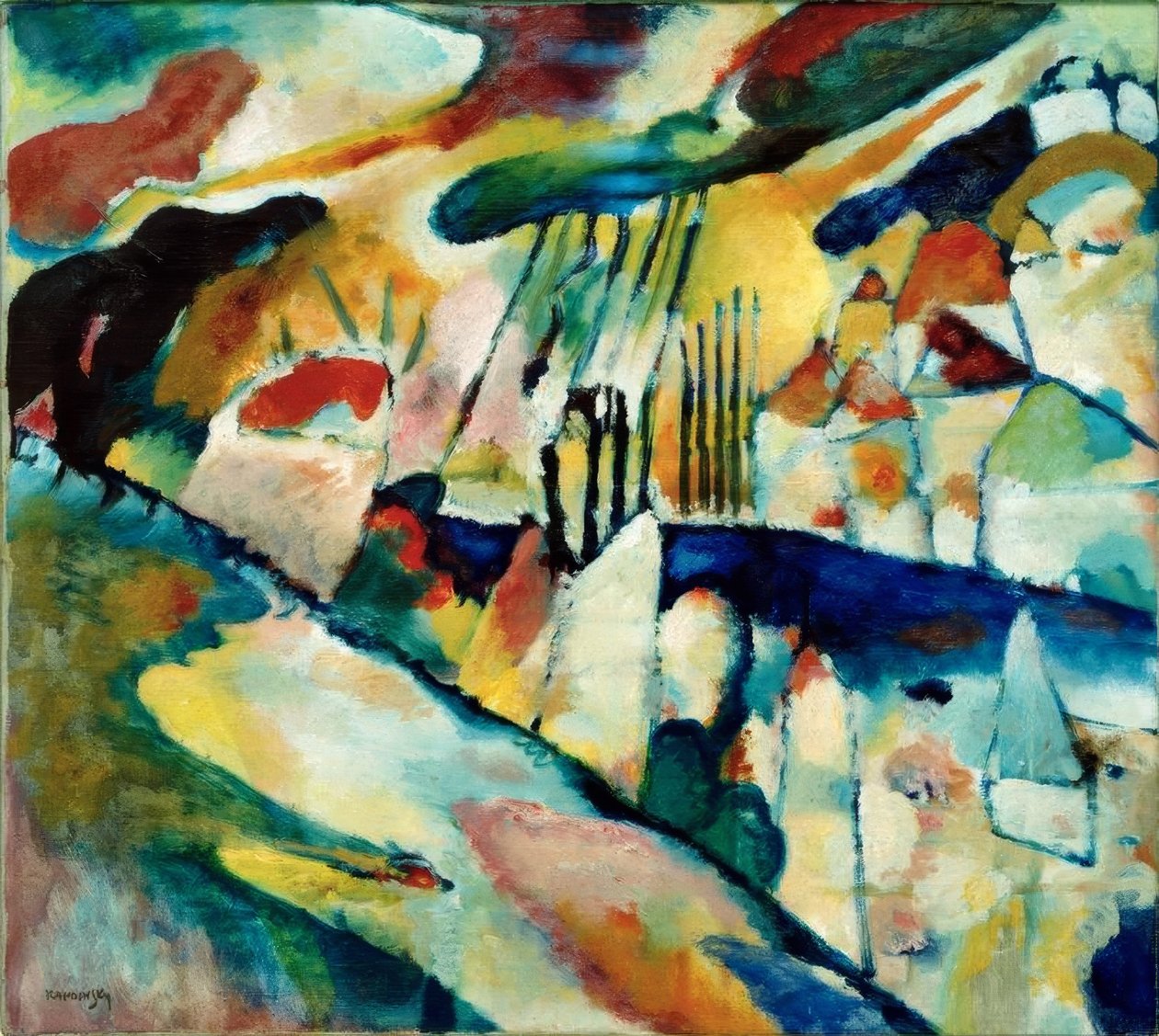 Paysage avec pluie - Wassily Kandinsky