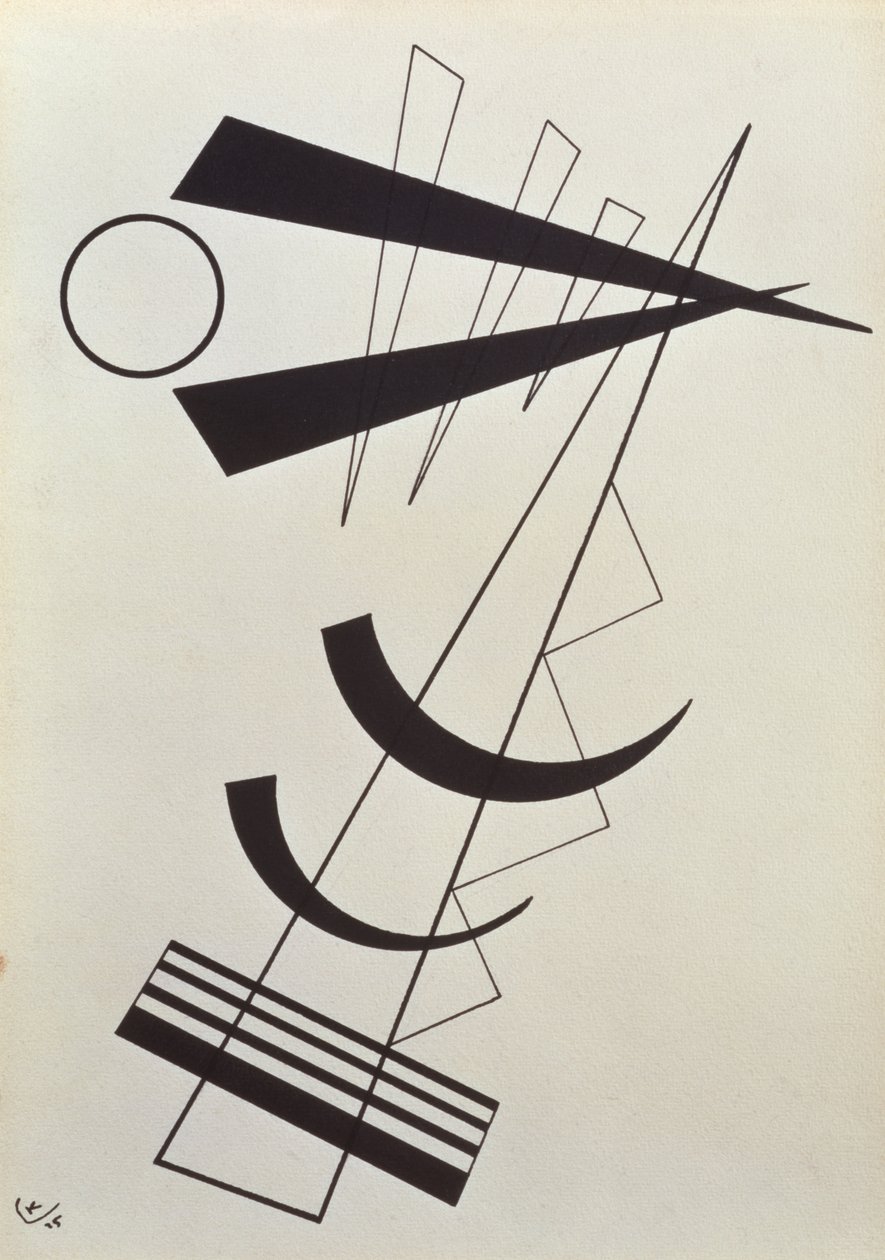 Betonte Gewichte en noir et blanc - Wassily Kandinsky