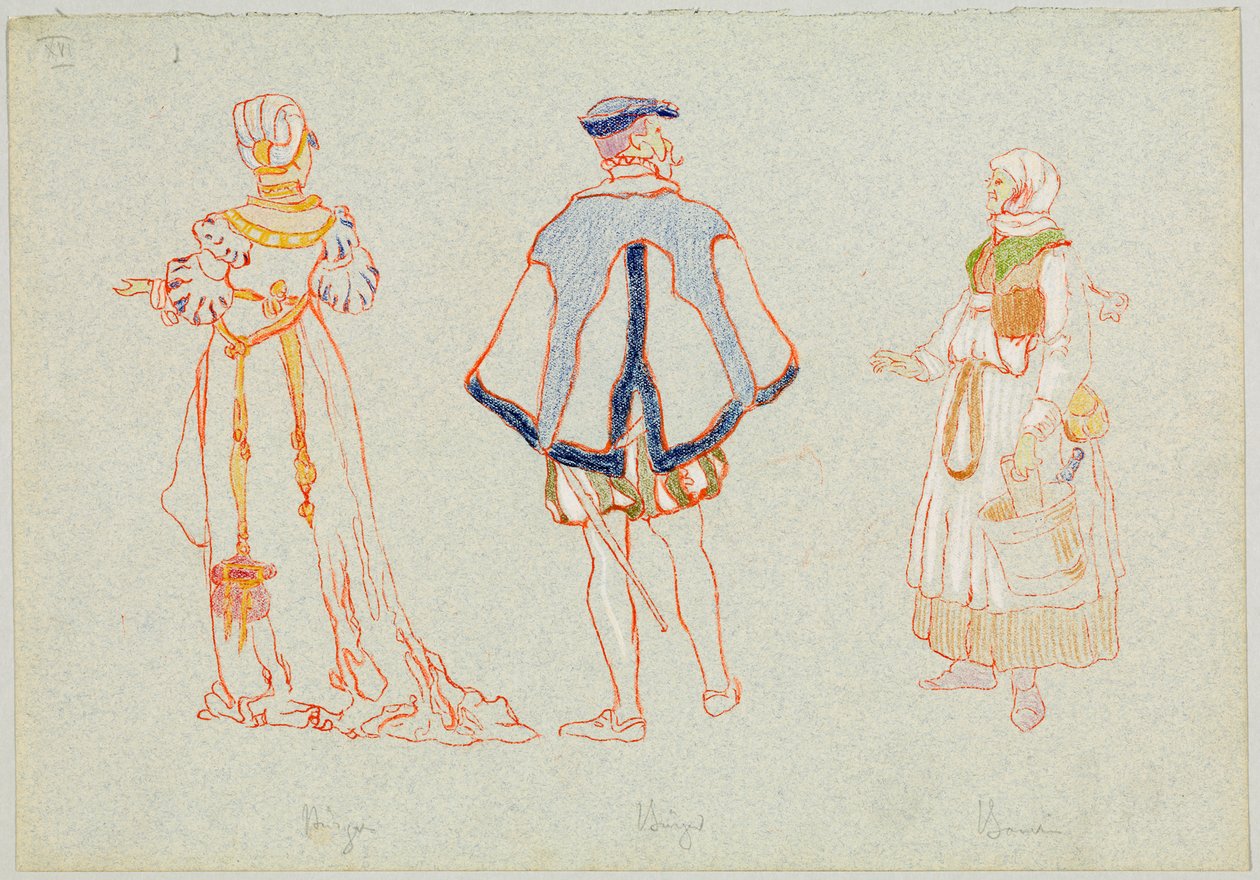 Costumes de bourgeois et de paysans du XVIe siècle - Wassily Kandinsky
