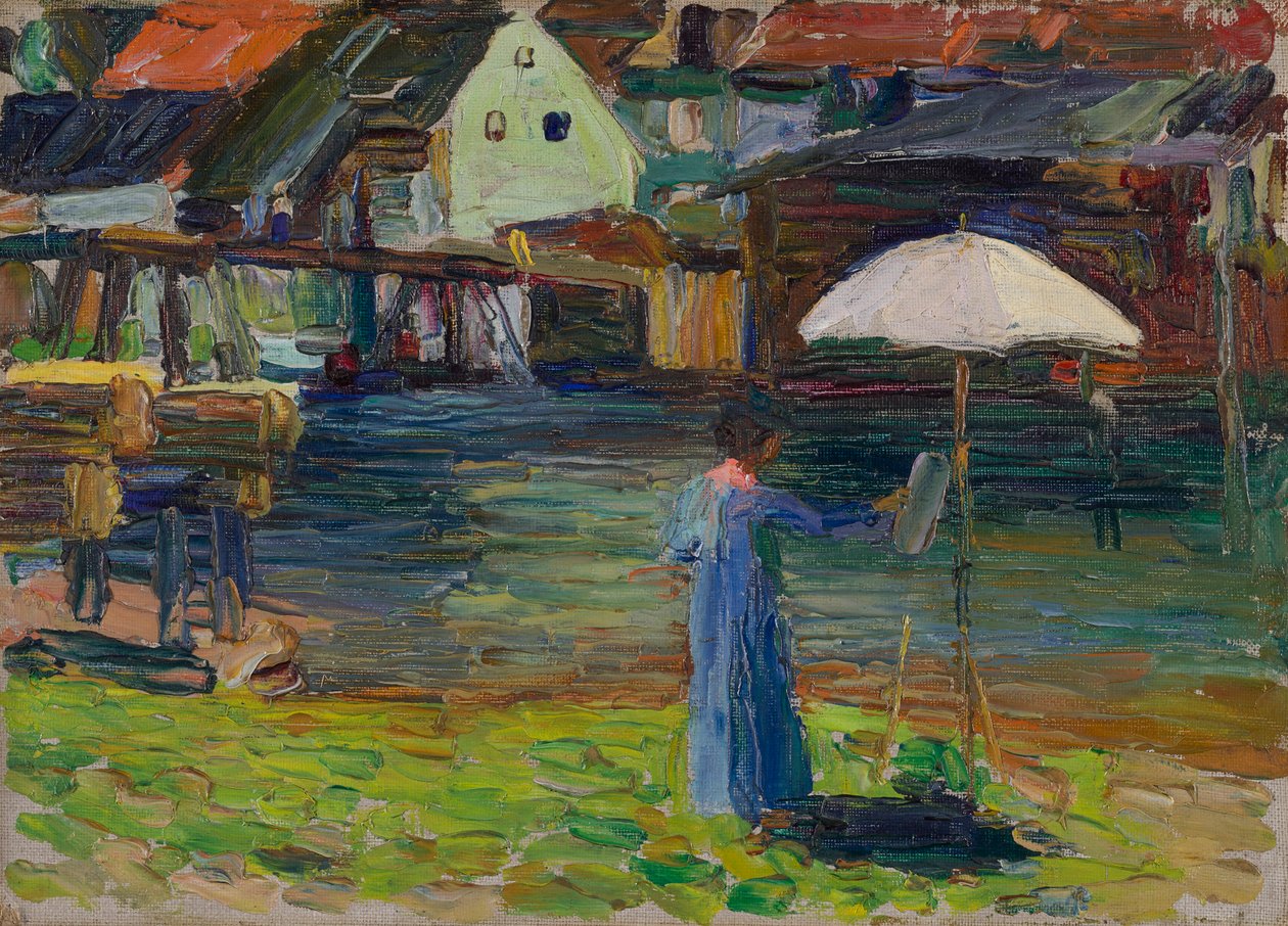 Kallmünz - Gabriele Münter peignant I - Wassily Kandinsky
