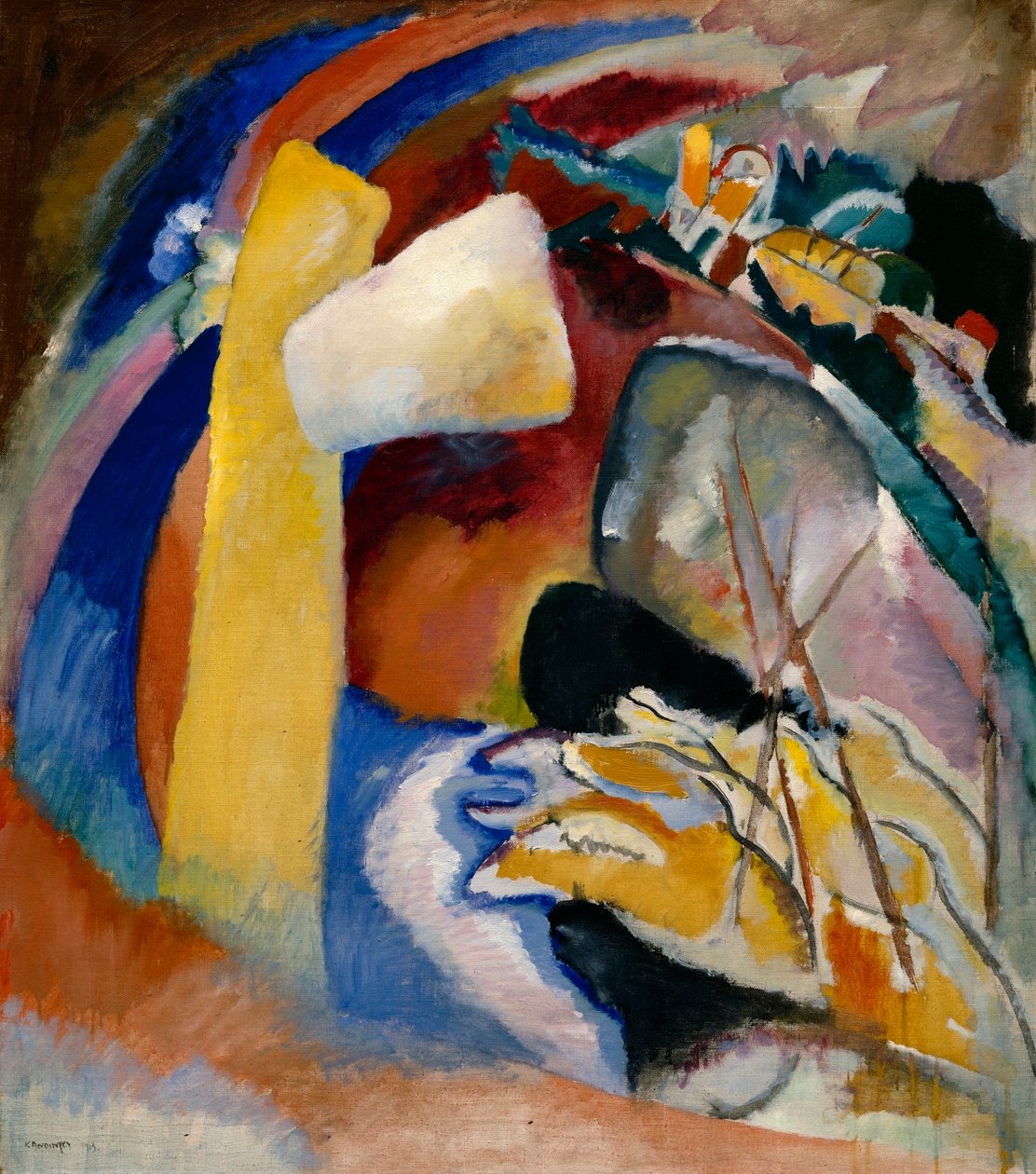 Kandinsky - Étude pour une peinture avec une forme blanche, 1913 - Wassily Kandinsky