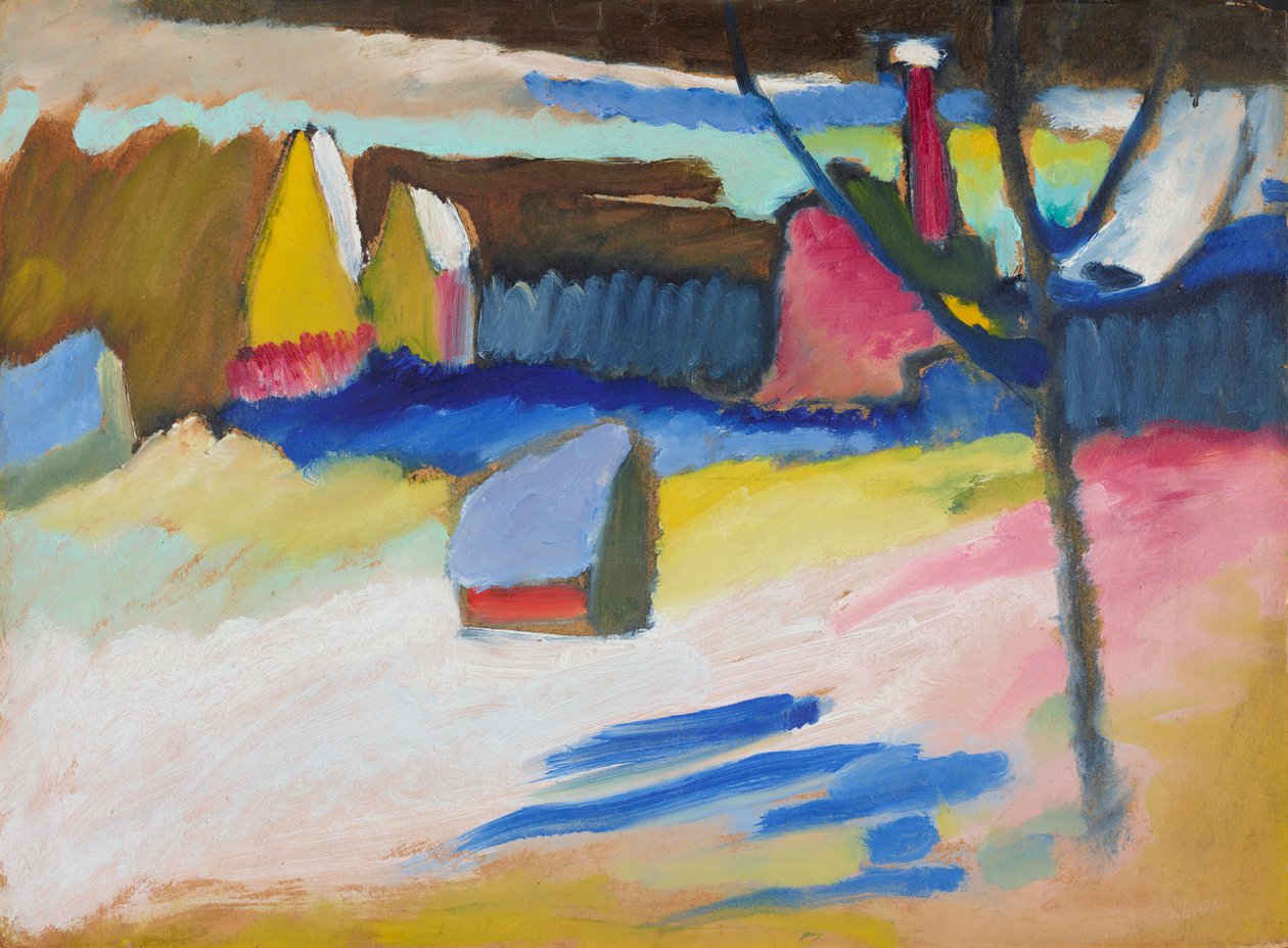 Murnau - Paysage avec arbre dénudé - Wassily Kandinsky