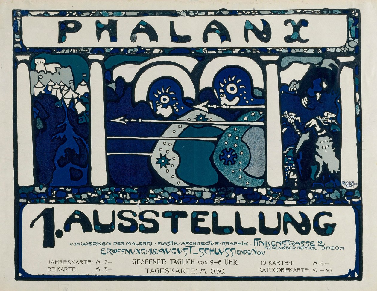 Affiche pour la 1ère exposition de la Phalanx - Wassily Kandinsky