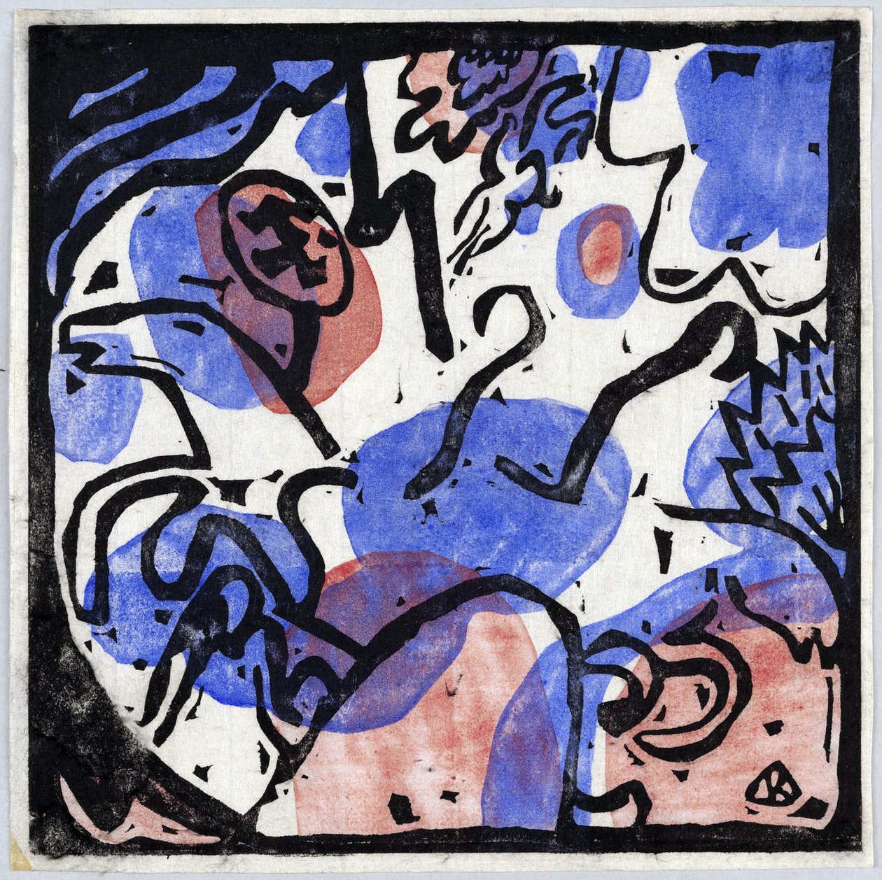 Trois cavaliers en rouge, bleu et noir - Wassily Kandinsky