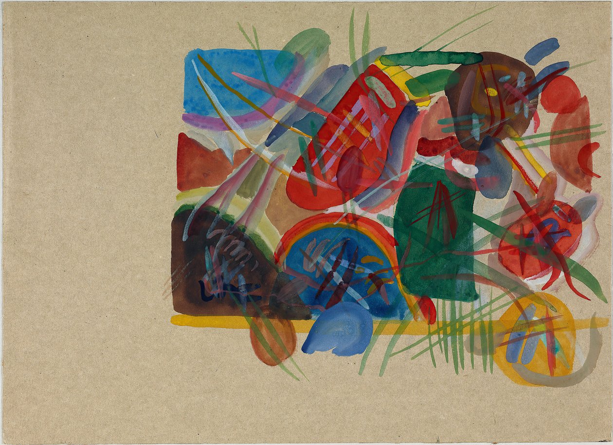 Aquarelle avec forêt et arc-en-ciel, 1913 - Wassily Kandinsky