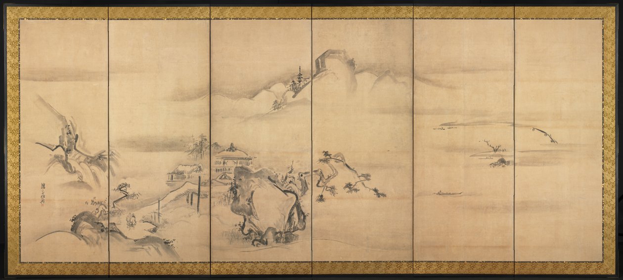Huit vues des rivières Xiao et Xiang, 1700s - Watanabe Shiko