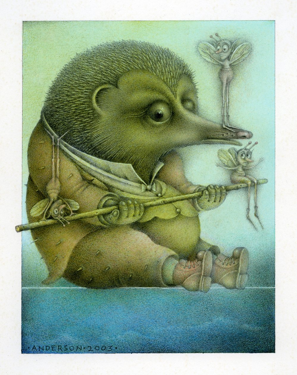 Hérisson en équilibre et ses amis, 2003 (technique mixte sur carton d