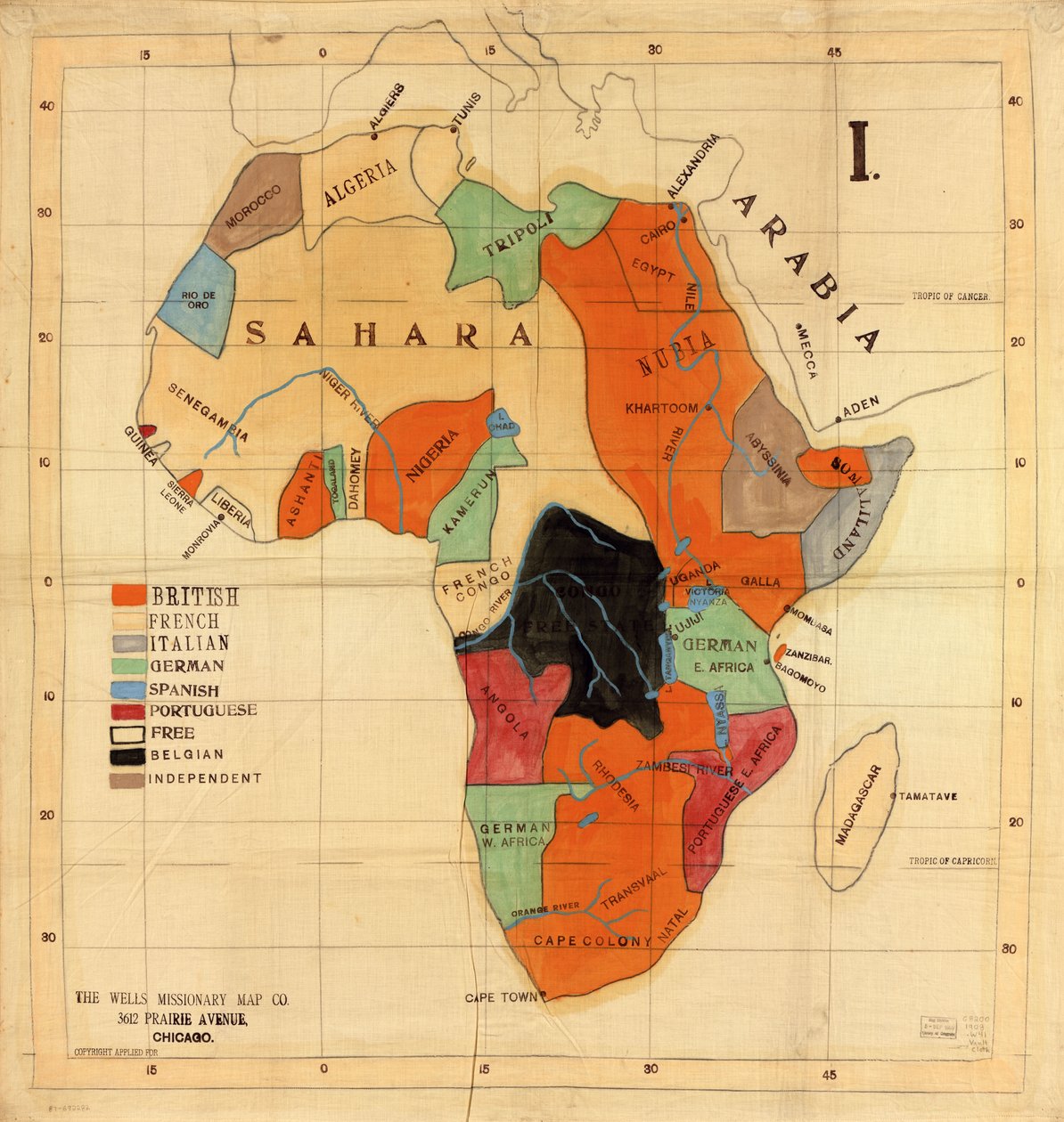 Afrique - Wells Missionary Map Co.