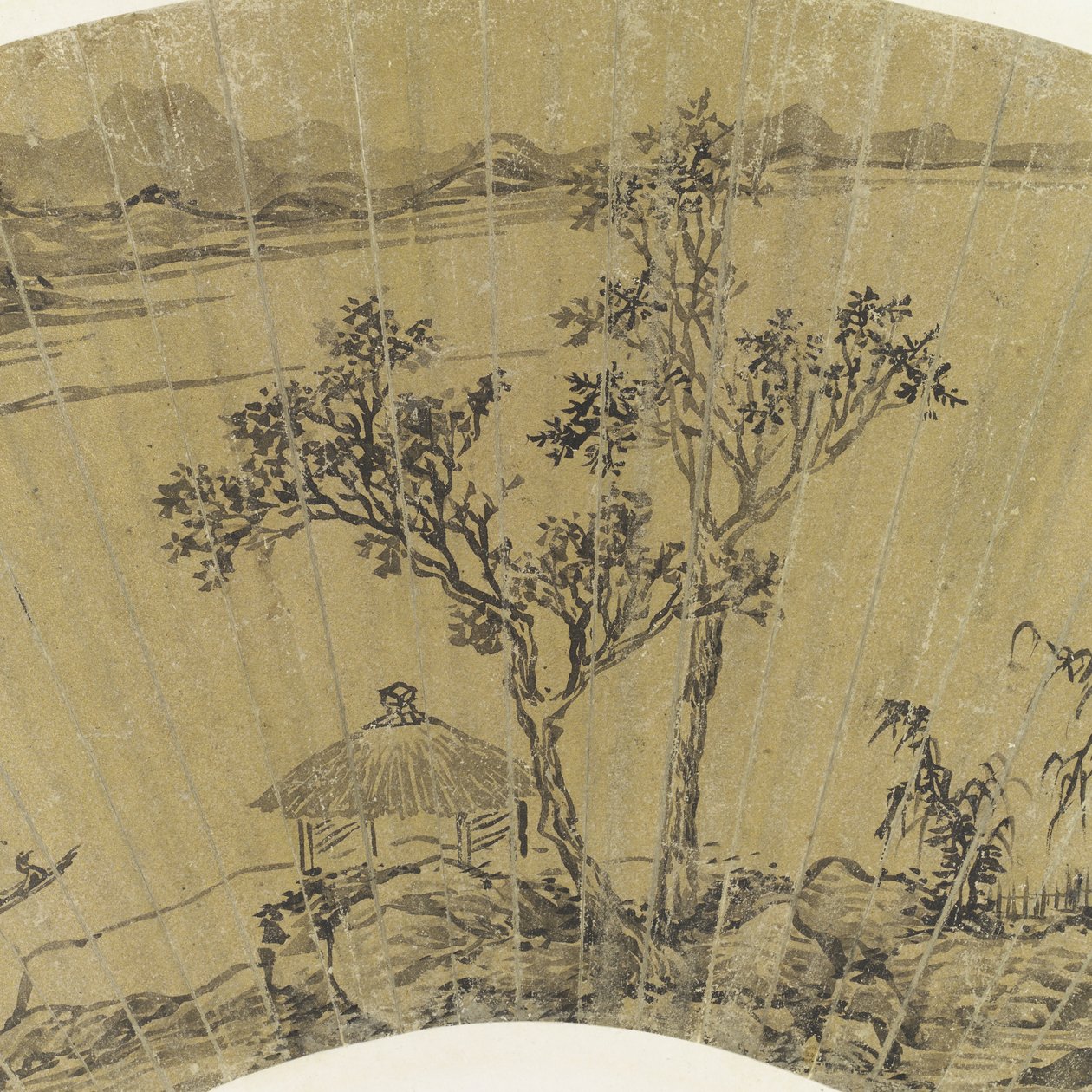 Paysage avec lac et trois bateaux (détail) - Wen Zhengming