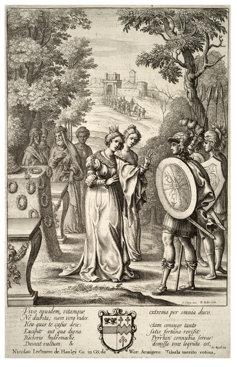 Énée rencontre Andromaque. État 2 - Wenceslaus Hollar