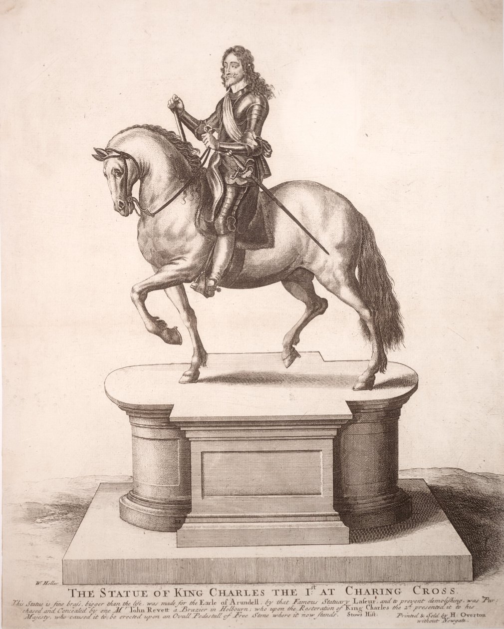 Statue équestre de Charles Ier. État 6 - Wenceslaus Hollar