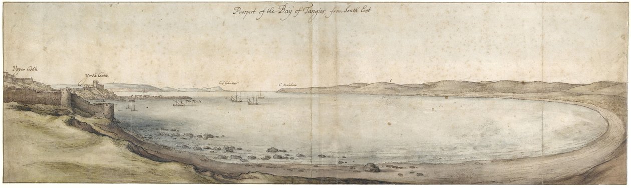 Vue de la baie de Tanger depuis le sud-est - Wenceslaus Hollar