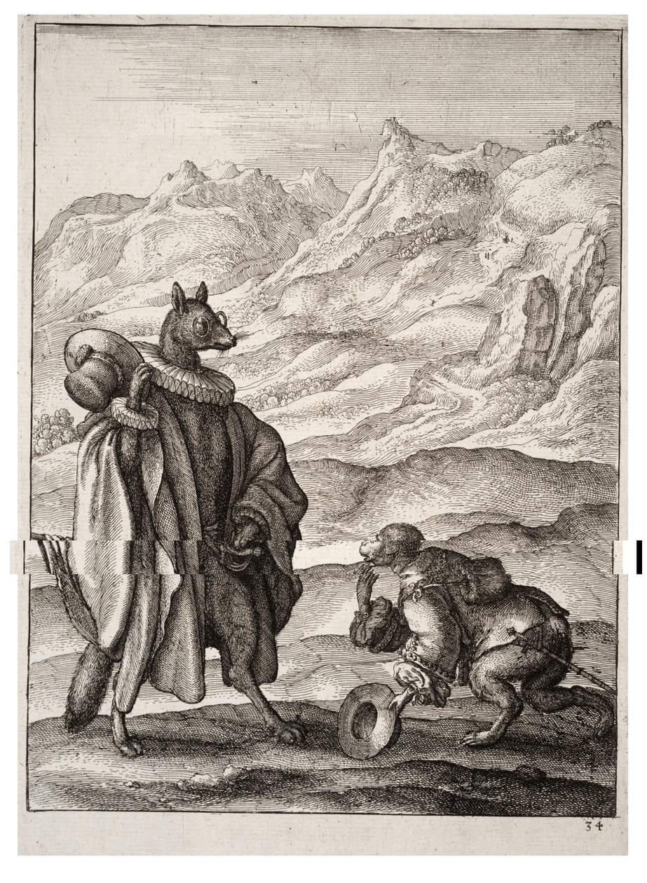 Le singe français et le renard espagnol - Wenceslaus Hollar