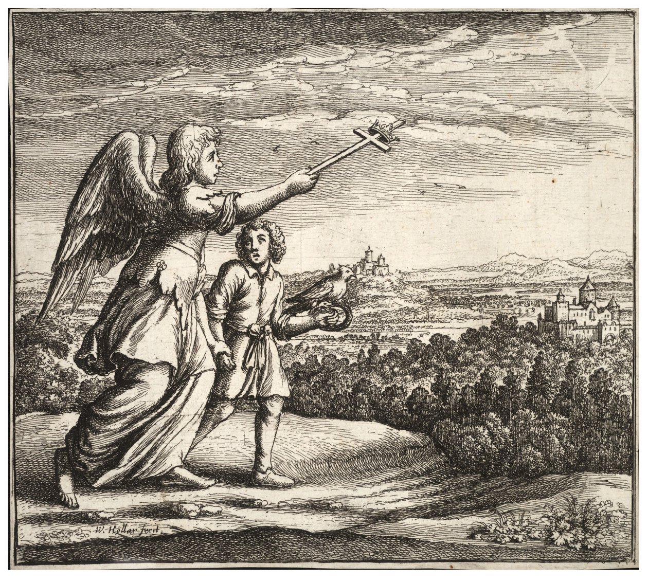 Le guide angélique. État 1 - Wenceslaus Hollar