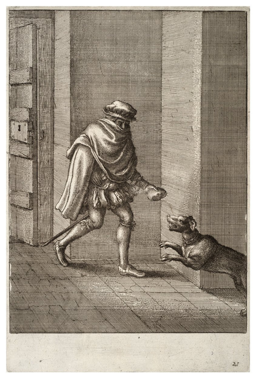 Le chien et le voleur - Wenceslaus Hollar