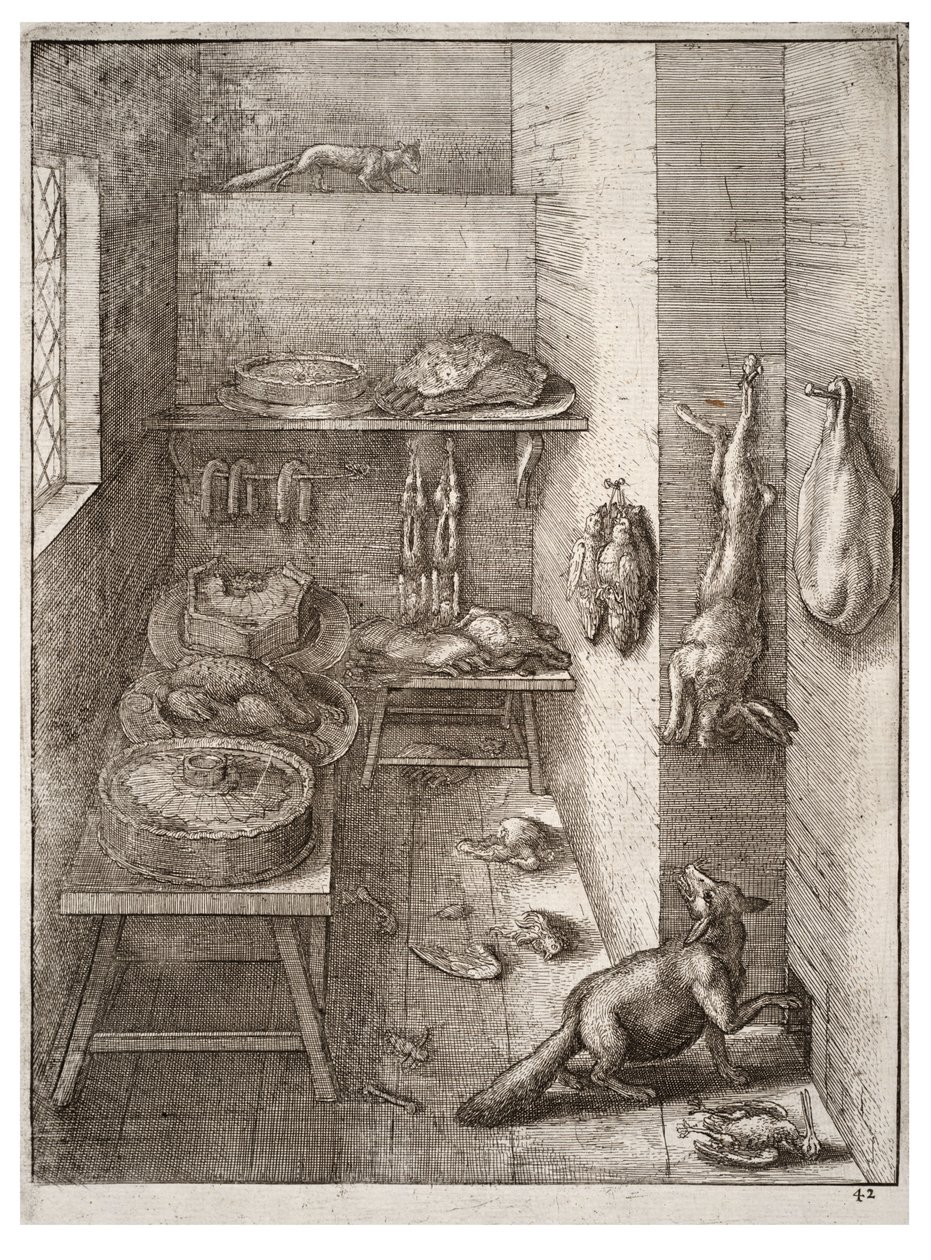 Le renard et la belette. État 2 - Wenceslaus Hollar