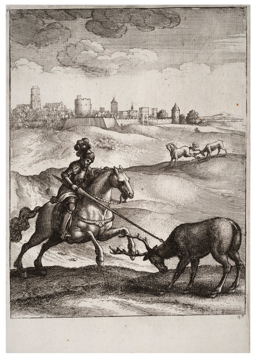 Le cerf et le cheval - Wenceslaus Hollar