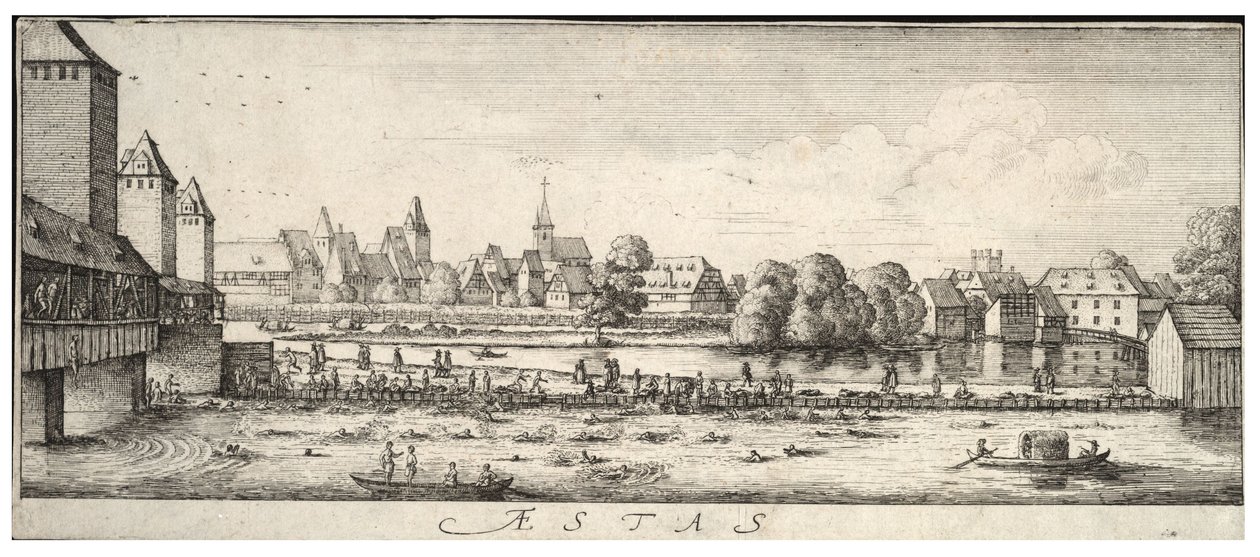 Le lieu de baignade - Wenceslaus Hollar