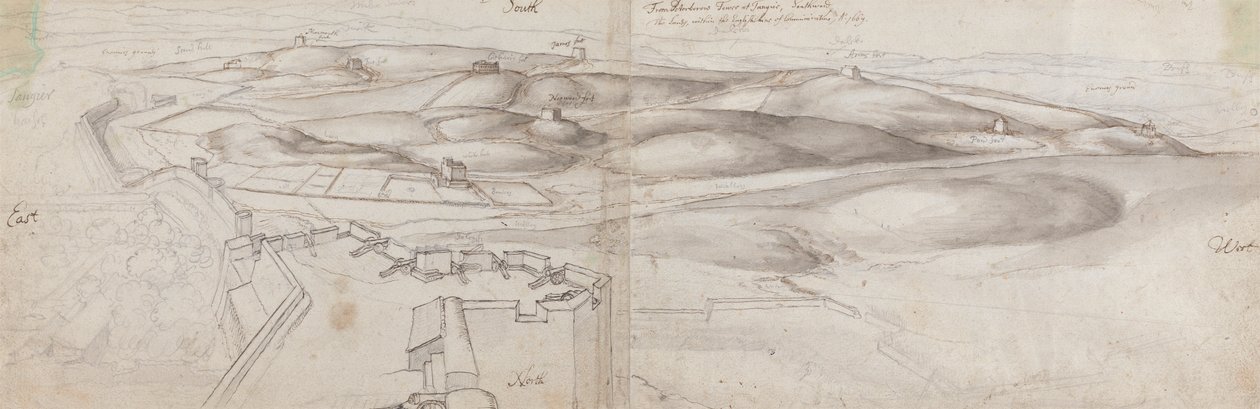 Vue depuis la tour de Peterborough à Tanger - Wenceslaus Hollar
