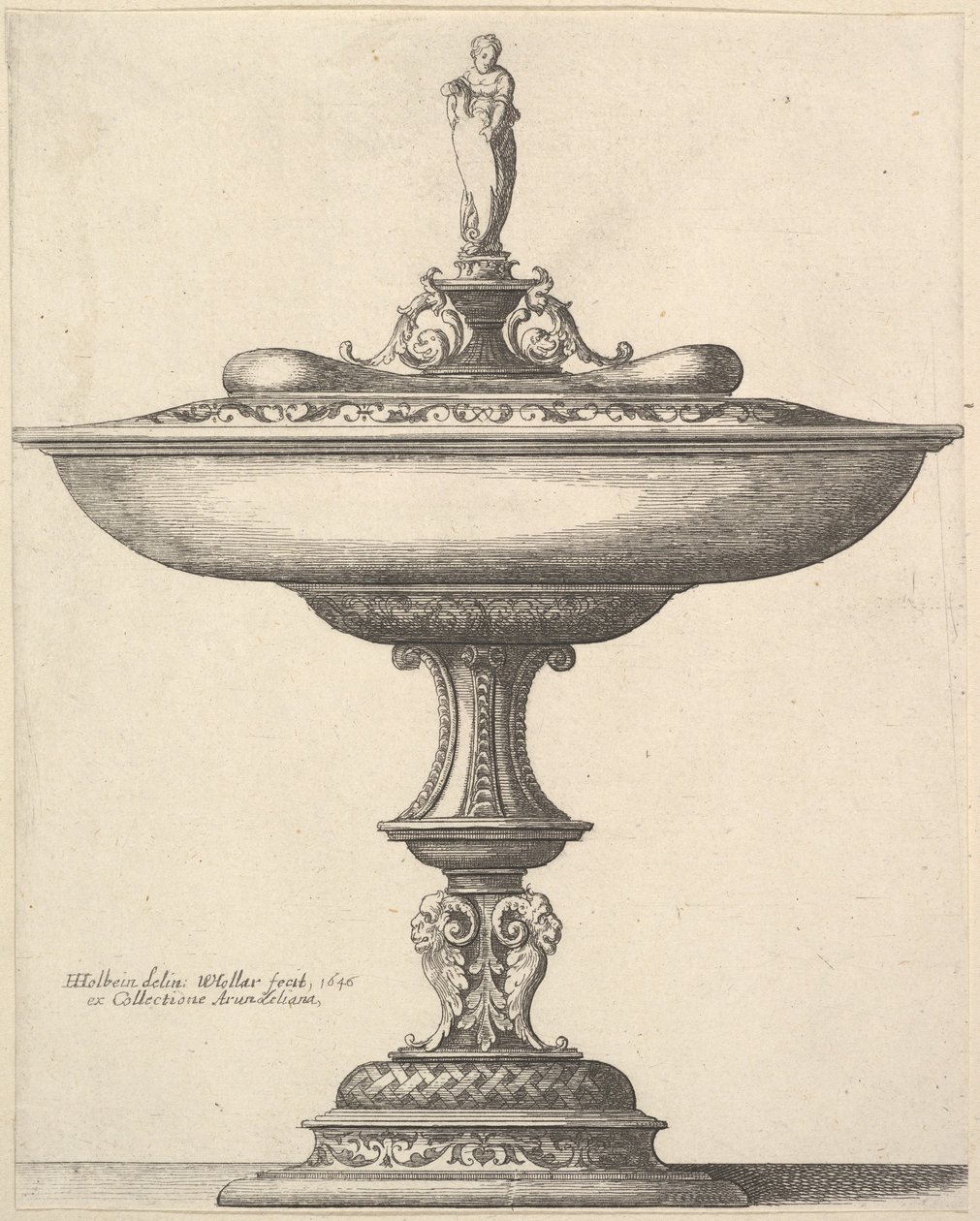 Large coupe avec tige ornementale - Wenceslaus Hollar