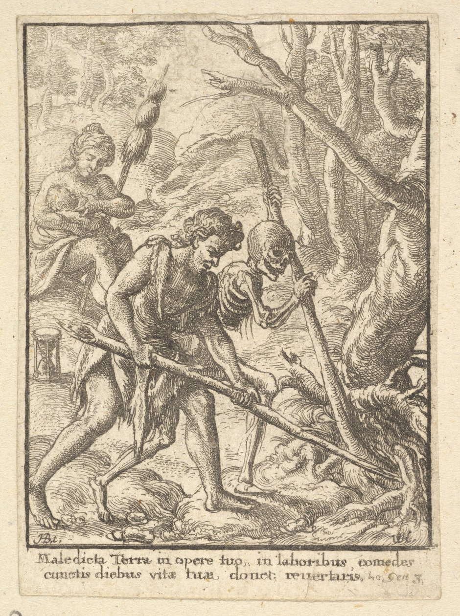 Adam labourant de la Danse de la Mort, 1651 - Wenceslaus Hollar