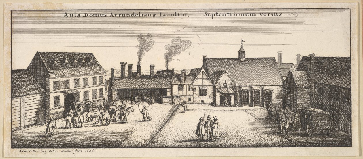 Maison Arundel vue du nord, copie, 17ème siècle - Wenceslaus Hollar