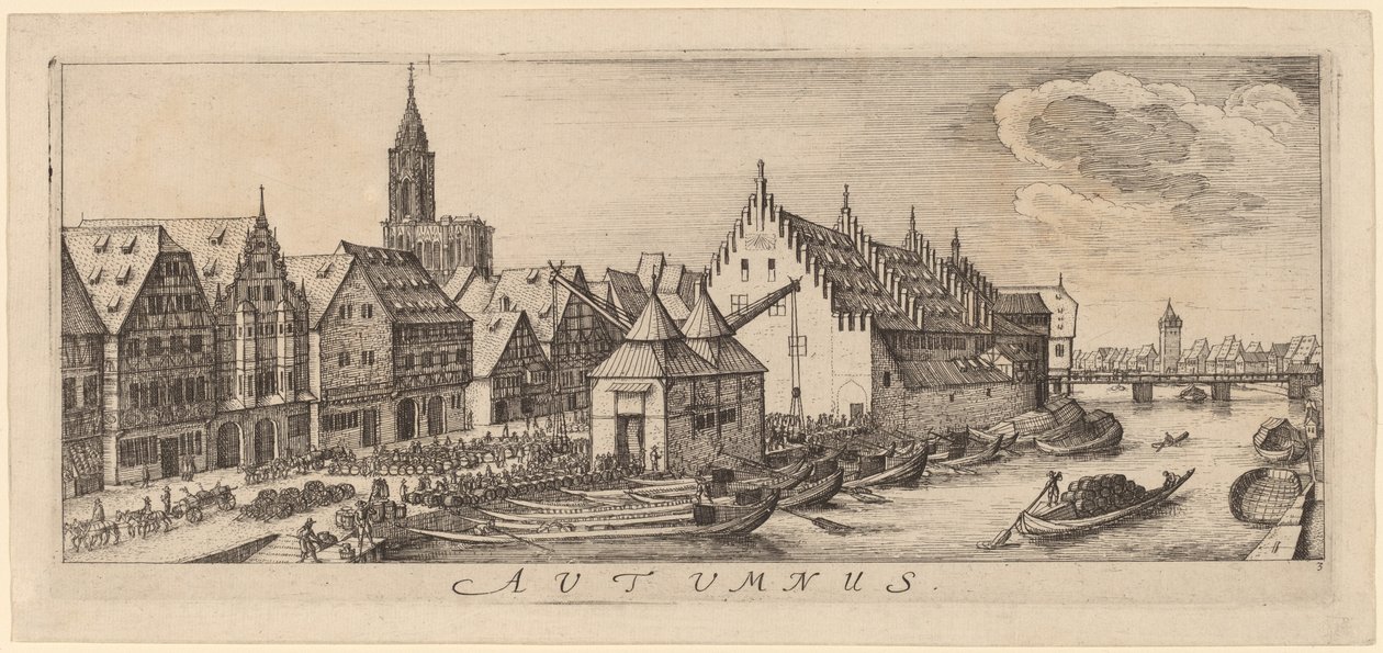 Automne : Le marché du vin - Wenceslaus Hollar