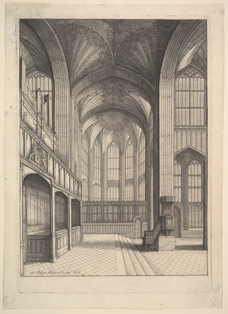 Chapelle de Bray dans la chapelle Saint-Georges, Windsor (tiré de « The Institution, Laws & Ceremonies of the most Noble Order of the Garter » d