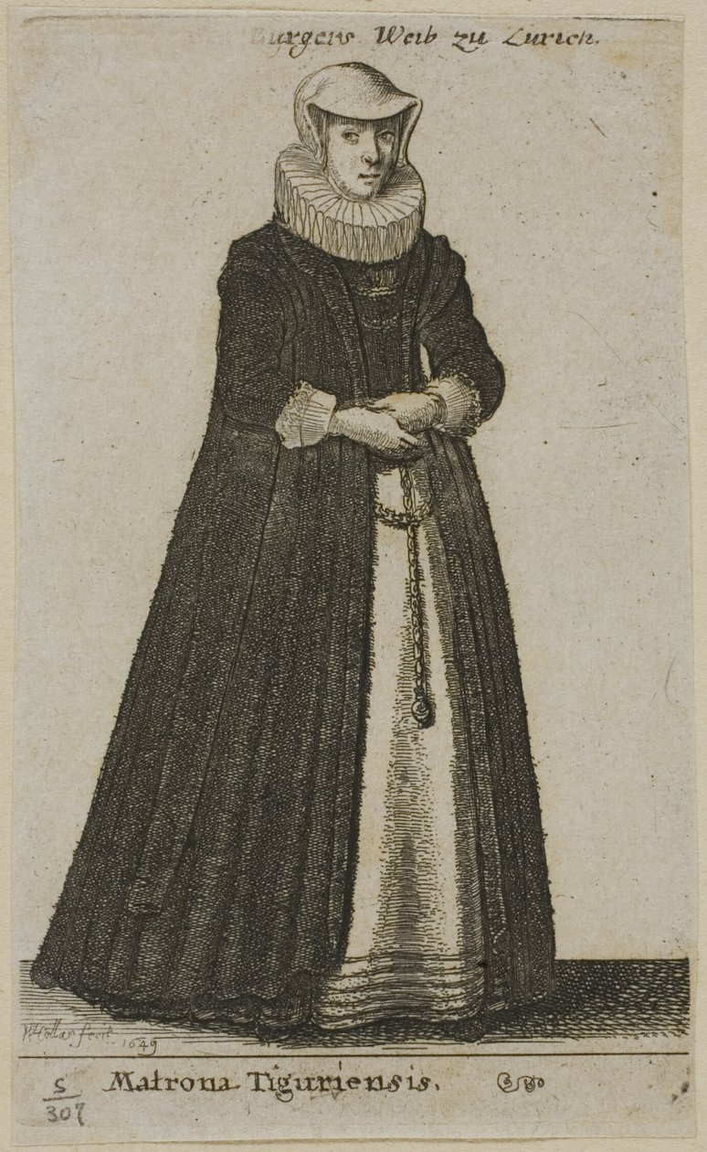 Femme de bourgeois de Zurich - Wenceslaus Hollar