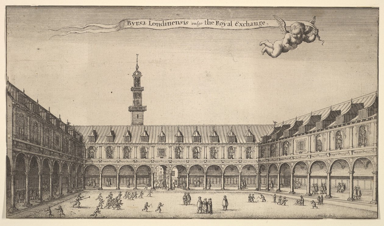 Byrsa Londinensis vulgo la Bourse Royale, Londres, ca. 1647 - Wenceslaus Hollar