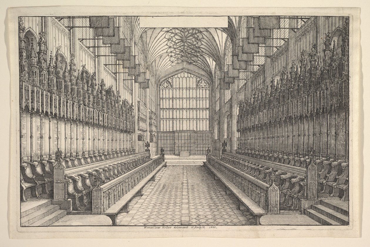 Chœur et stalles dans la chapelle Saint-Georges, Windsor, 1660 - Wenceslaus Hollar