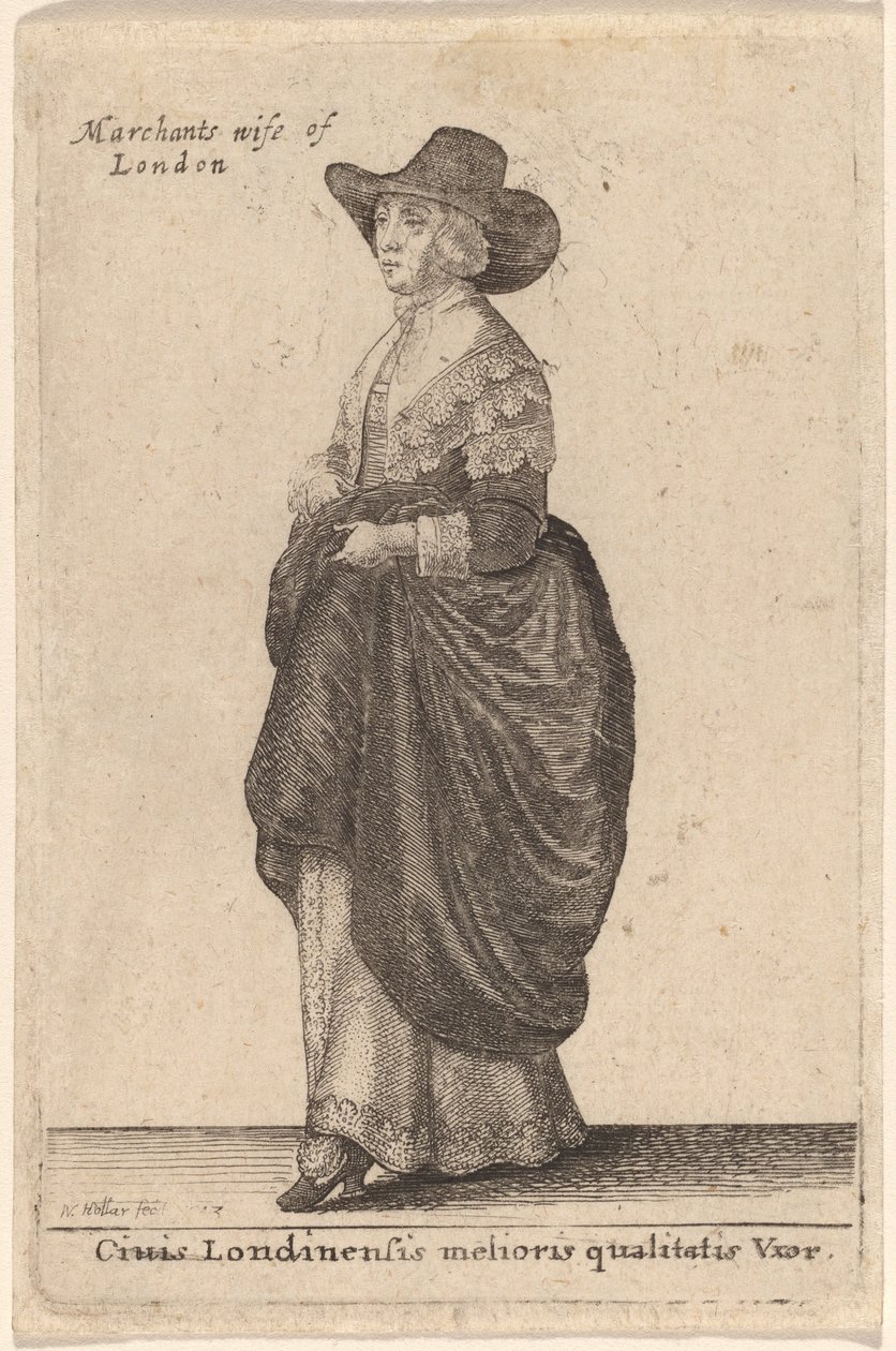 Ciuis Londinensis Melioris Qualitatis Vxor - Wenceslaus Hollar