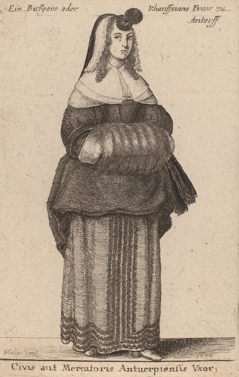 Ciuis aut Mercatoris Antuerpiensis Vxor, 1650 - Wenceslaus Hollar