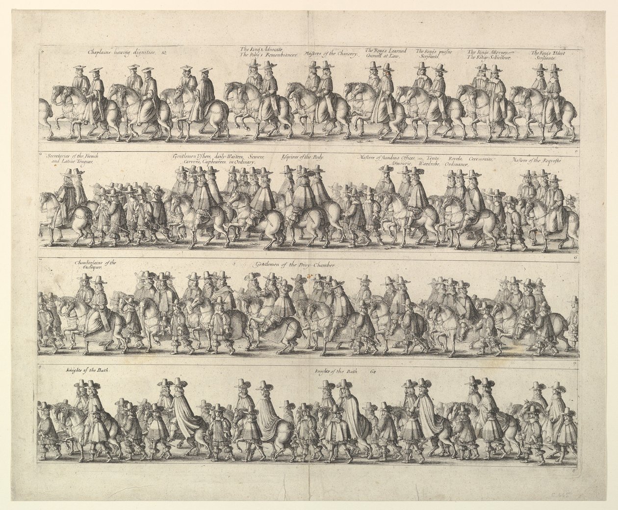 Procession de couronnement de Charles II à travers Londres - Wenceslaus Hollar