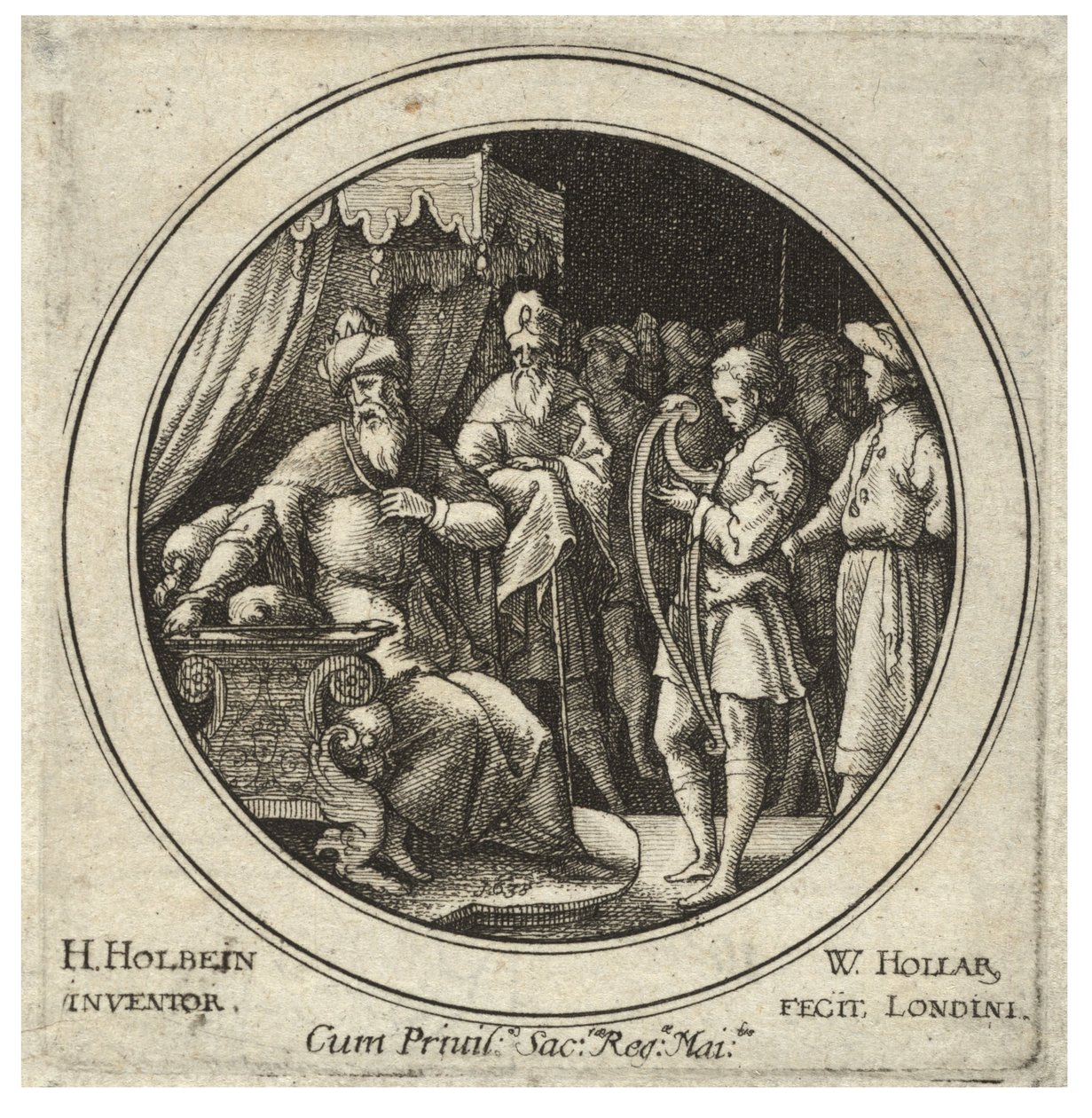 David devant Saül - Wenceslaus Hollar