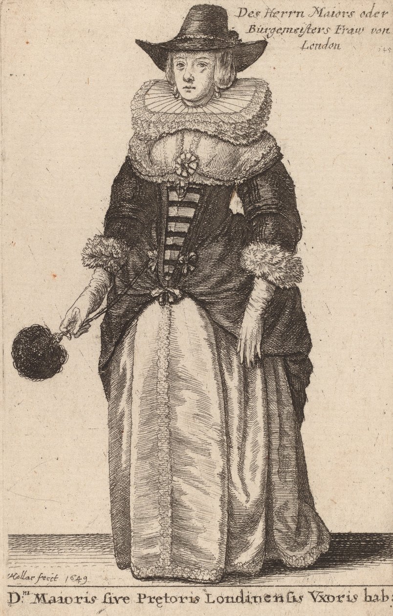 Dni Maioris sive Praetoris Londinensis Vxoris Hab:, 1649 - Wenceslaus Hollar
