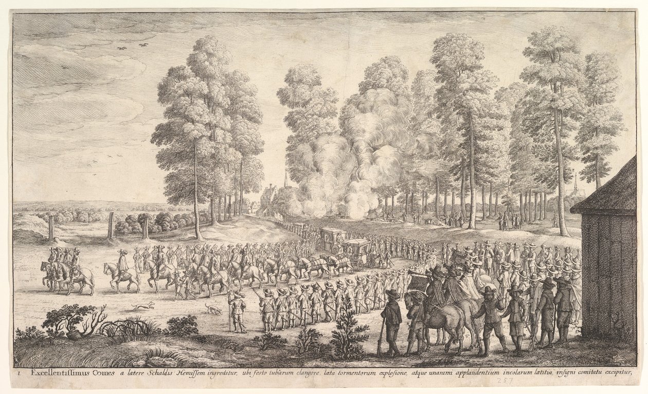 Entrée du comte de Thurn et Taxis à Hemissen, vers 1651 - Wenceslaus Hollar