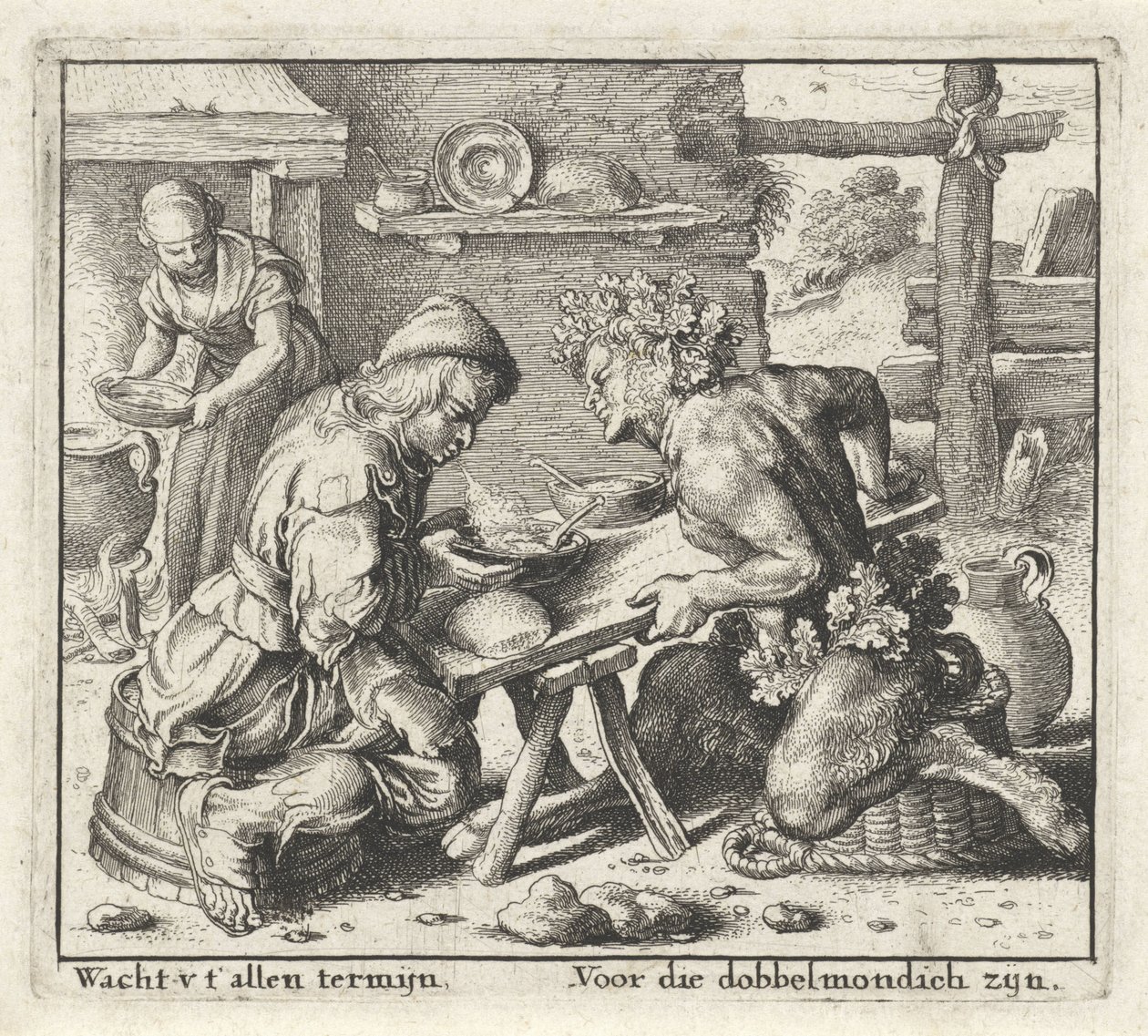 Fable du satyre et du paysan (Fabelen) - Wenceslaus Hollar
