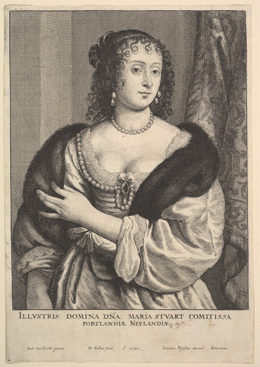 Frances Stuart, Comtesse de Portland, 1650 - Wenceslaus Hollar