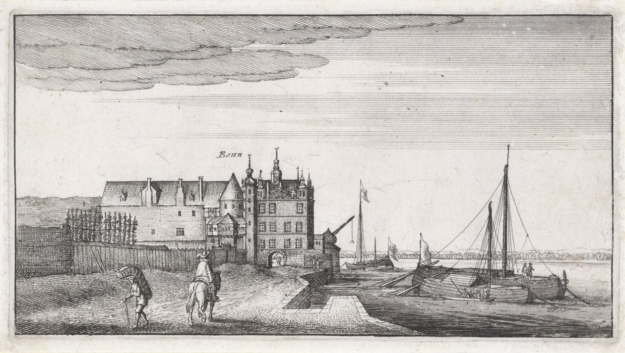 Vue sur la chancellerie au bord du Rhin, près de Bonn - Wenceslaus Hollar