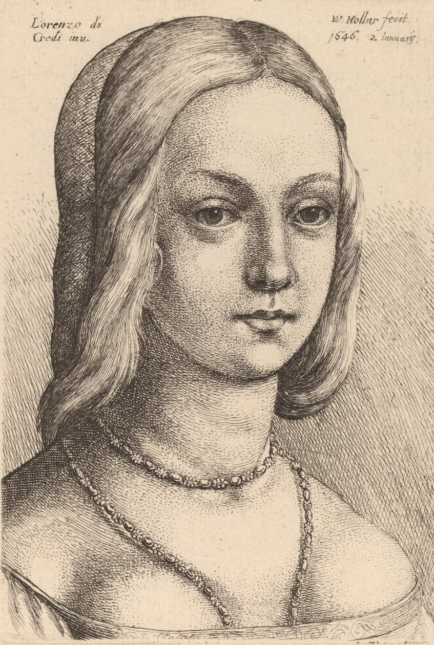 Tête de femme regardant à droite - Wenceslaus Hollar