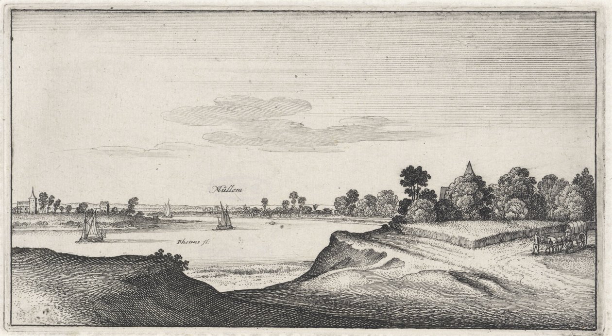 Paysage avec vue sur Mülheim - Wenceslaus Hollar