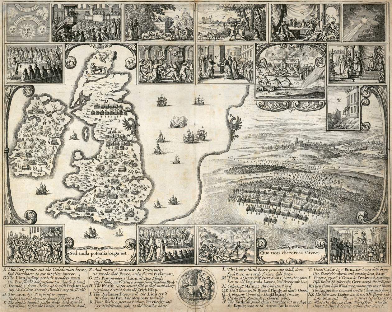 Carte des îles britanniques et illustrations d