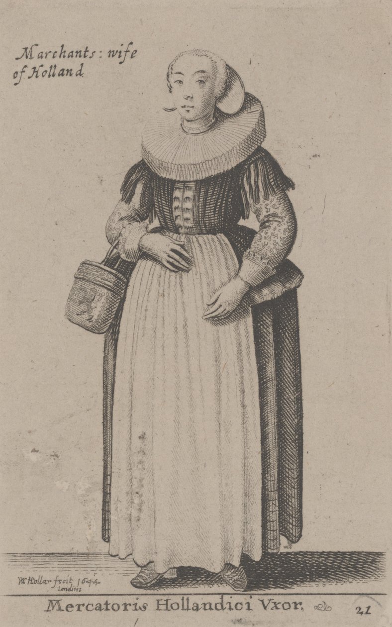 Femme de marchand de Hollande (Mercatoris Hollandici Uxor) - Wenceslaus Hollar