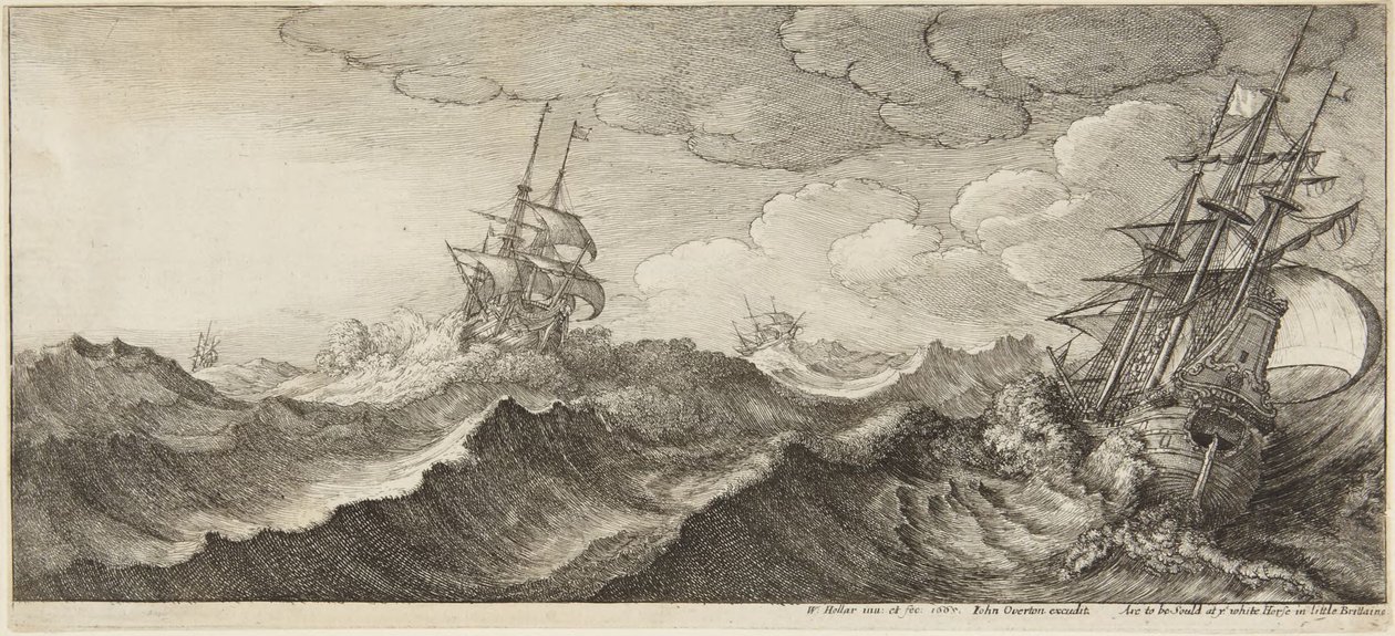 Marine dans la tempête - Wenceslaus Hollar